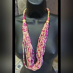 🩷VINTAGE🩷MULTI-STRAND/MULTI-COLOR NECKLACE STUNNING ELEGANCE STATEMENT & BOLD